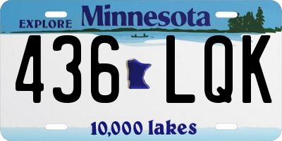 MN license plate 436LQK