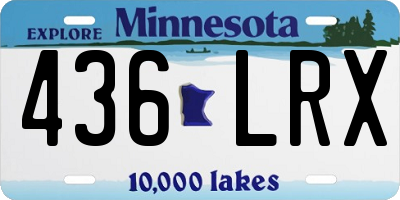 MN license plate 436LRX