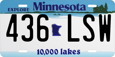 MN license plate 436LSW
