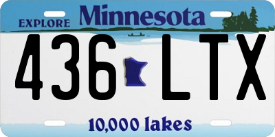 MN license plate 436LTX