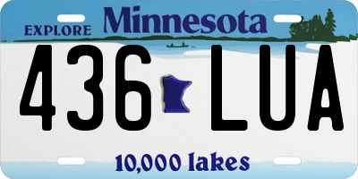 MN license plate 436LUA