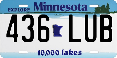 MN license plate 436LUB