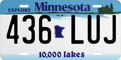 MN license plate 436LUJ