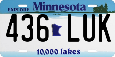 MN license plate 436LUK