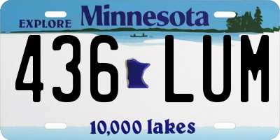 MN license plate 436LUM