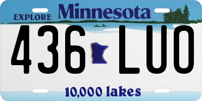 MN license plate 436LUO
