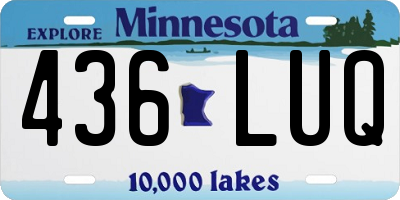 MN license plate 436LUQ