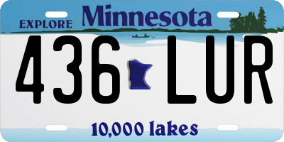 MN license plate 436LUR