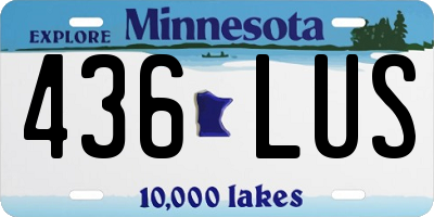 MN license plate 436LUS