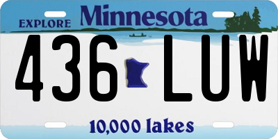 MN license plate 436LUW