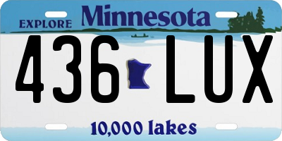 MN license plate 436LUX