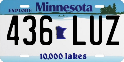 MN license plate 436LUZ
