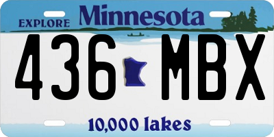 MN license plate 436MBX