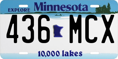 MN license plate 436MCX