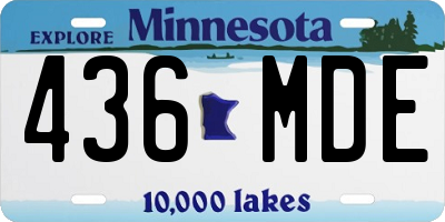 MN license plate 436MDE