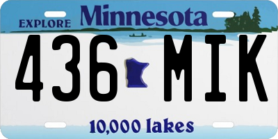 MN license plate 436MIK