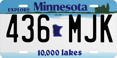 MN license plate 436MJK