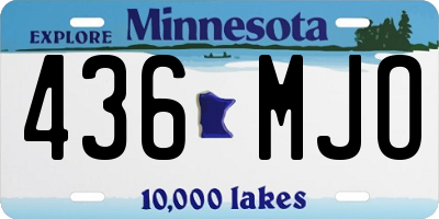 MN license plate 436MJO