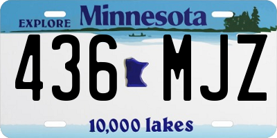 MN license plate 436MJZ
