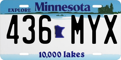 MN license plate 436MYX