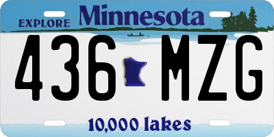 MN license plate 436MZG