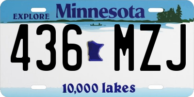 MN license plate 436MZJ