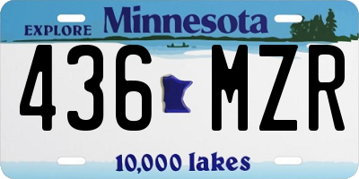MN license plate 436MZR