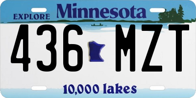 MN license plate 436MZT