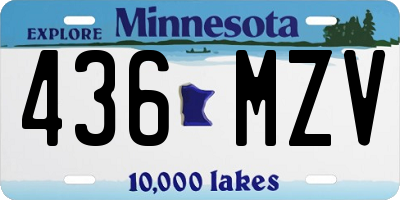 MN license plate 436MZV