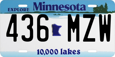 MN license plate 436MZW