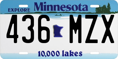 MN license plate 436MZX