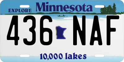 MN license plate 436NAF