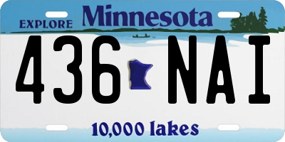 MN license plate 436NAI