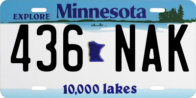 MN license plate 436NAK