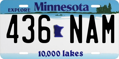 MN license plate 436NAM