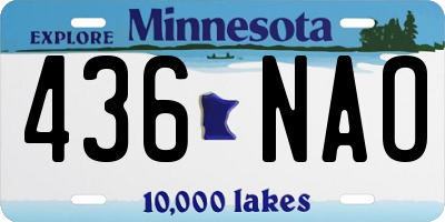 MN license plate 436NAO
