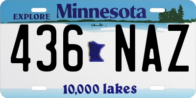 MN license plate 436NAZ