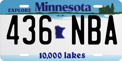 MN license plate 436NBA