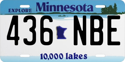 MN license plate 436NBE