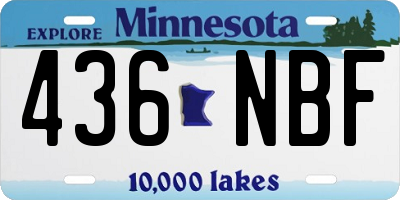 MN license plate 436NBF