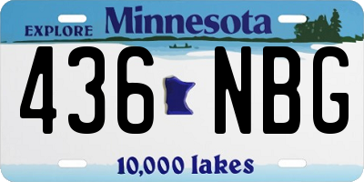 MN license plate 436NBG