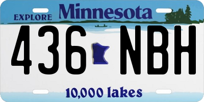 MN license plate 436NBH