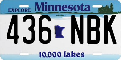 MN license plate 436NBK