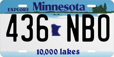 MN license plate 436NBO