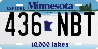 MN license plate 436NBT