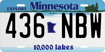 MN license plate 436NBW