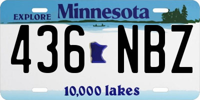 MN license plate 436NBZ