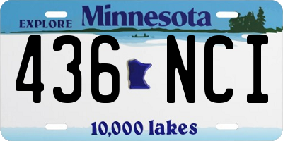 MN license plate 436NCI
