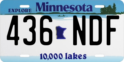 MN license plate 436NDF