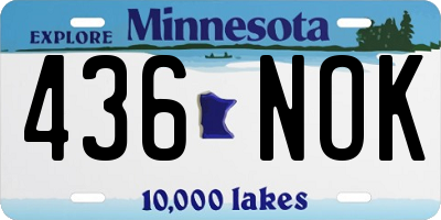MN license plate 436NOK
